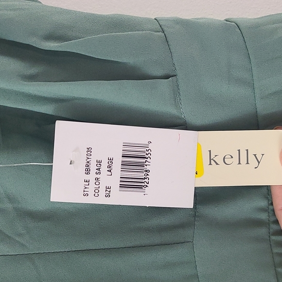 Allison & Kelly Green Pleated Dress Size Large - Picture 3 of 5